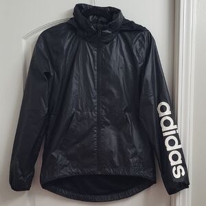 Adidas Black Windbreaker Jacket. Size XS
